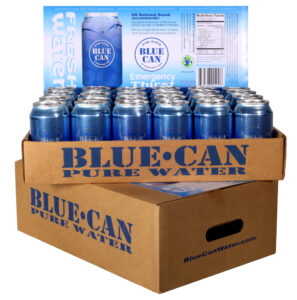 Blue can pure water