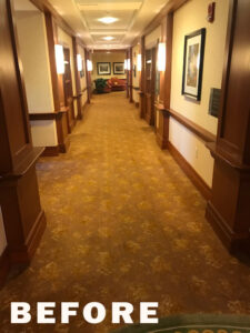 Carpet Hallway Before Long View